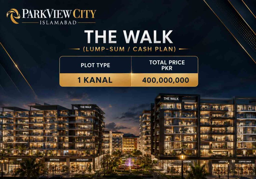 Payment plan The Walk Park View City Islamabad